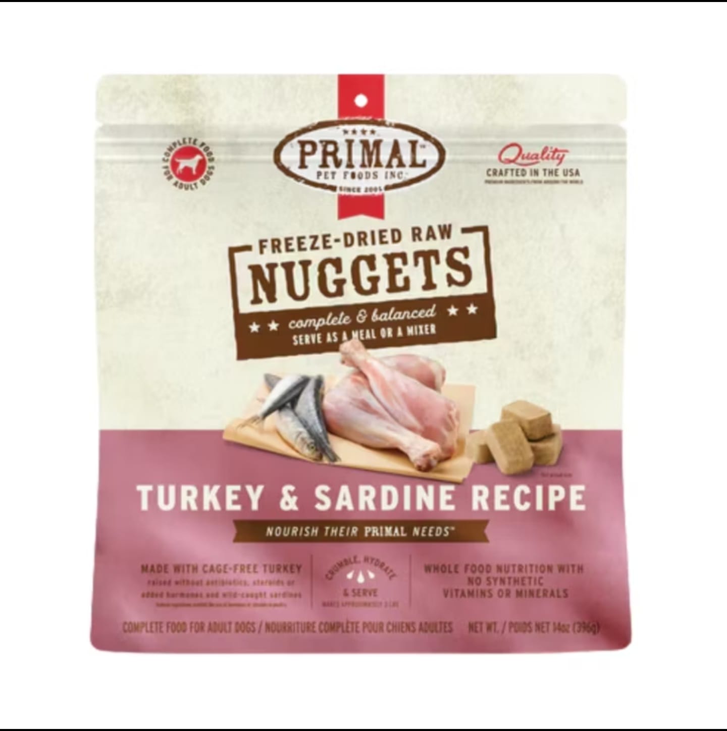 Primal DOG - Freeze Dried Turkey & Sardine Grain-Free Dog Food 14oz