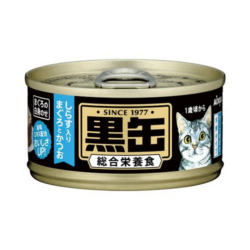 Aixia Kuro-Can Mini Tuna & Skipjack Tuna with Whitebait Canned Cat Food 80g x 24
