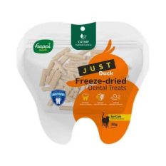 Happi Skippi Just Freeze-Dried Dental CAT Treats 30g - Urinary Health and Hairball Control - Catnip with Duck