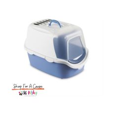 Stefanplast Cathy Easy Clean Hooded Cat Litter Pan Pink - Grey