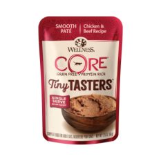Wellness CORE Tiny Tasters Pate Grain-Free Pouches For Cats 1.75oz (12 pkts) - Chic & Beef-12pkts