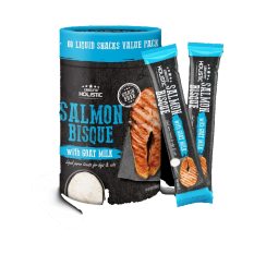 Absolute Holistic Liquid Bisque Treats for Dogs & Cats (Tub) | (15g x 60 Sticks) - Salmon with Goa Milk