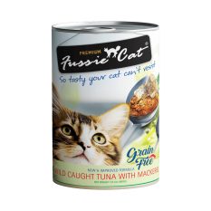 Fussie Cat Wild Caught Tuna Range Wet Cat Canned Food 400g (24 Cans) - Tuna Mackerel (new)