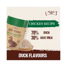 Absolute Bites Freeze Dried Wild Flakes Meat Flakes Toppers for Cats & Dogs (100g) -Krill I Egg yolk I Goat Milk - Duck w/ Goat Milk
