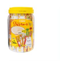 Ciao Churu festive Packs (50 Sticks) ⭐ Cat Treat Food Wet Snack Japan Quality Famous Kitten Liquid - Chicken Mix (Yellow)