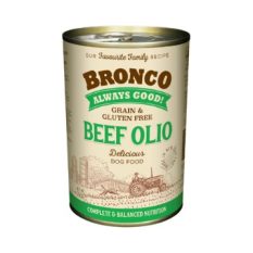 Bronco Olio Grain & Gluten Free Wet Dog Food 390g - Beef