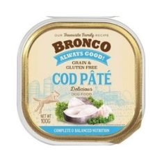 Bronco Tray Dog Food 100g - Premium Quality, Rich & Health Boost - Cod
