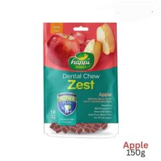 Happi Skippi Dog Dental Chew Treats 18pcs 150g Soft Petite 2.5" Teeth Cleaning Puppy Snack - Apple