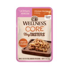Wellness CORE Tiny Tasters Minced Grain-Free Pouches For Cats & Kitten 1.75oz7 - Kitten Chicken