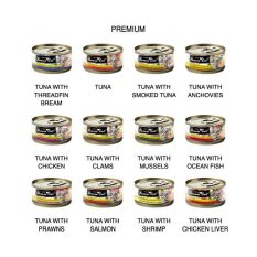 Fussie Cat BLACK LABEL Canned Wet Food Tuna Series (80g x 24 cans) - Random MIX