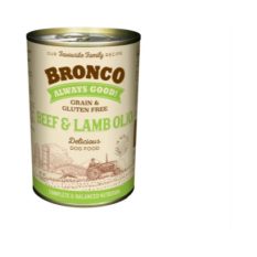 Bronco Olio Grain & Gluten Free Wet Dog Food 390g - Beef  & Lamb