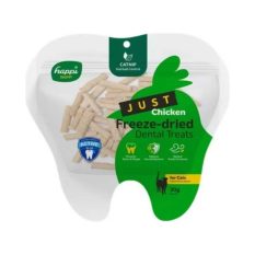 Happi Skippi Just Freeze-Dried Dental CAT Treats 30g - Urinary Health and Hairball Control - Catnip with Chicken