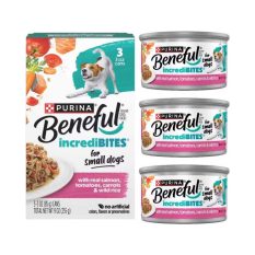 [Bundle of 3] Purina Beneful IncrediBites Wet Dog Food 85g – Real Meat Chunks, Small Breed Formula - Salmon w/Gravy