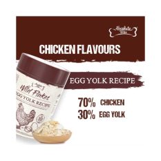 Absolute Bites Freeze Dried Wild Flakes Meat Flakes Toppers for Cats & Dogs (100g) -Krill I Egg yolk I Goat Milk - Chicken w/ Egg Yolk