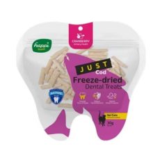 Happi Skippi Just Freeze-Dried Dental CAT Treats 30g - Urinary Health and Hairball Control - Cranberry w/ COD