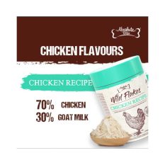 Absolute Bites Freeze Dried Wild Flakes Meat Flakes Toppers for Cats & Dogs (100g) -Krill I Egg yolk I Goat Milk - Chicken w/ Goat Milk