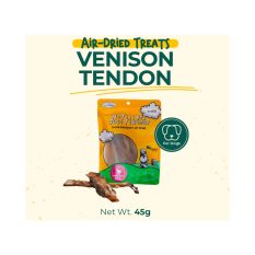 aTwoValley Air Dried for Dogs Venison/Beef/Shark Meat 40g - 160g - Venison Tendon 45g