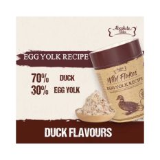 Absolute Bites Freeze Dried Wild Flakes Meat Flakes Toppers for Cats & Dogs (100g) -Krill I Egg yolk I Goat Milk - Duck w/ Egg Yolk